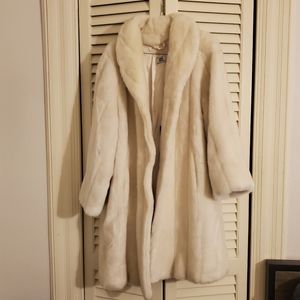 German vintage white faux fur coat